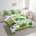 thumbnail image 2 of Erosebridal Farm Tractors Bedding Twin Size, Truck Buffalo Bedding Accessories, Green, Microfiber 7pcs, 2 of 5