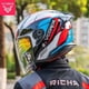 thumbnail image 2 of Casco de motocicleta italiano VCOROS Casco abierto de doble lente Casco de locomotora Cascos de moto de media cara Certificación ECE Casco de moto, 2 of 5