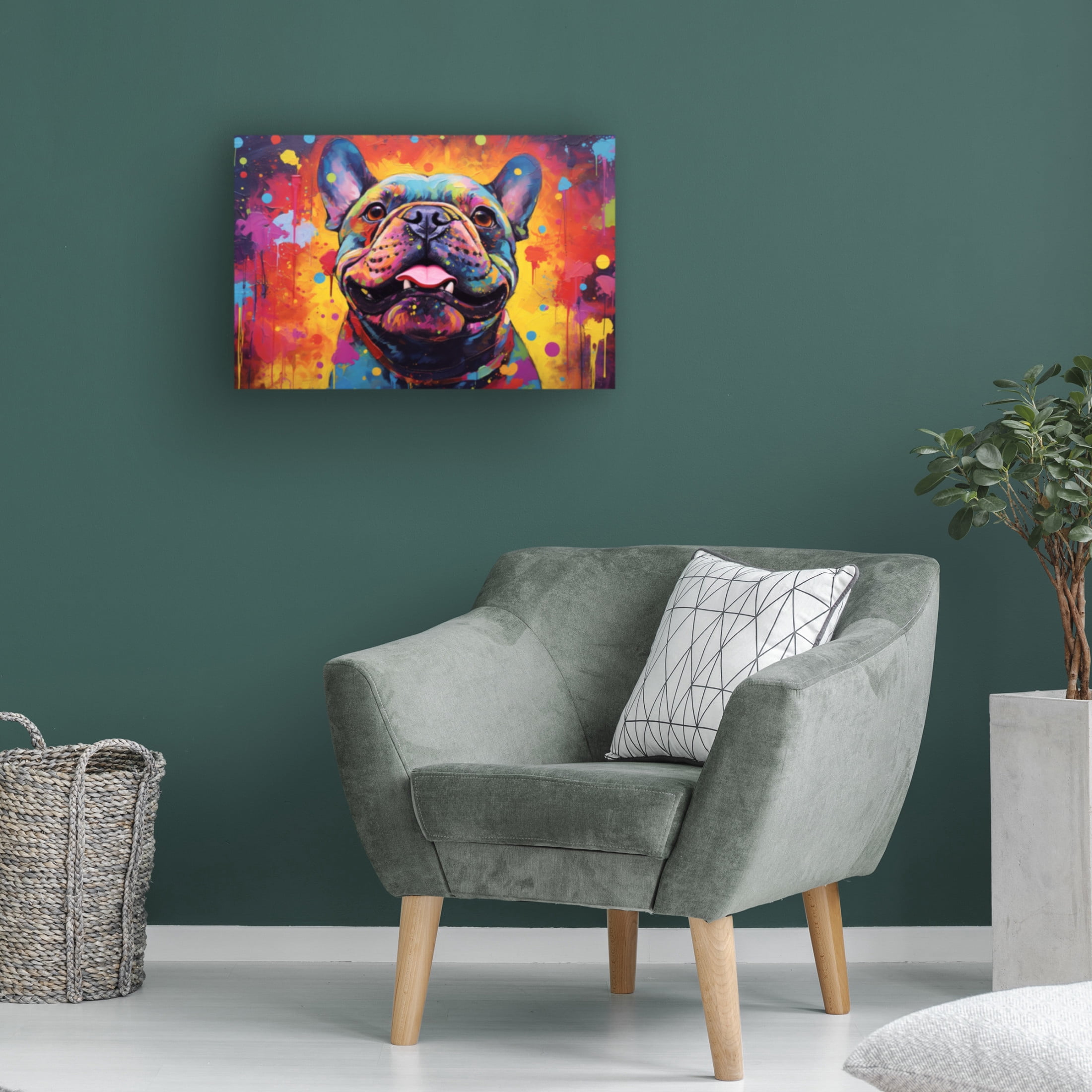 Canvas Wall Art - Ray Heere 'Happy Dog 3' Wall Art for Living Room, Bedroom, or Office Décor by Trademark Fine Art - 24 x 16 Inches