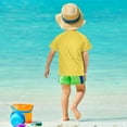 thumbnail image 4 of FORMRS Boys Rash Guard Short Sleeves Swim Shirt Quick Dry UPF 50+ Sun Protection, Sizes 3-12T, Blue Cubes, 4 of 6