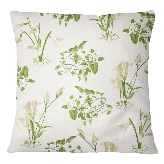 S4Sassy Decorative Floral Printed White Throw Cushion Case Square Pillow Cover - Choose Size