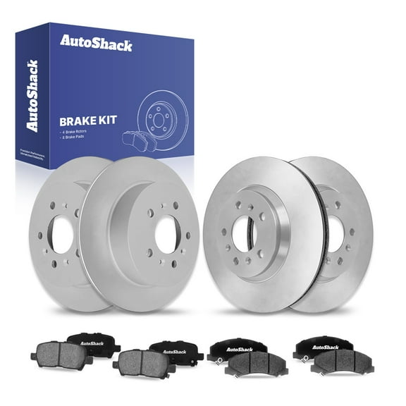 AutoShack Front & Rear Brake Rotors Ceramic Brake Pads | Replacement For 2010 Chevrolet Impala 3.5L 3.9L V6 FWD | 12-PC Brake Kit