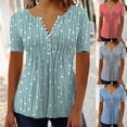 thumbnail image 4 of Women's T-Shirts V Neck Tops Casual Loose Short Sleeve Blouses Shirts Tunic Tops Blouses, 4 of 4