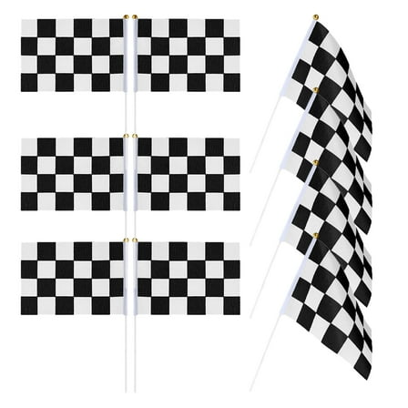 10 Pcs Racing Signal Flag Ornament Checkered Flags for Race Track Car Party Supplies