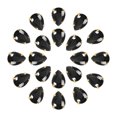 thumbnail image 1 of Unique Bargains 20Pack Teardrop Sew on Rhinestone - 18x13mm Glass Teardrop Crystal Rhinestones in Gold Prong Setting (Black), 1 of 7