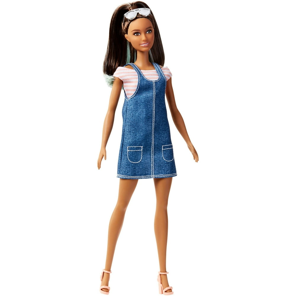 Barbie Fashionistas Doll, Original Body Type Wearing Overall Dress