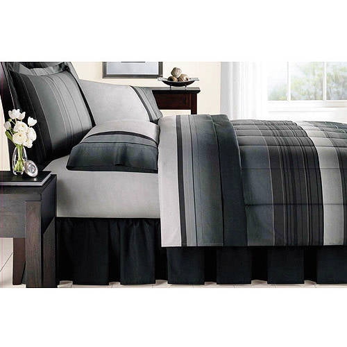 Mainstays Ombre Coordinated Bedding with Bedskirt Bed in a Bag