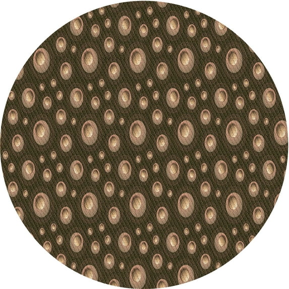 Ahgly Company Machine Washable Indoor Round Transitional Chocolate Brown Area Rugs, 5' Round