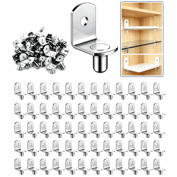 50 Pes 5mm Cabinet Shelf Pegs Shelf shelf support Pegs L-Shaped Nickel-Plated Shelf Pin Holders for Bookcases, Kitchen Closets, Shelves, and Furniture Cabinets
