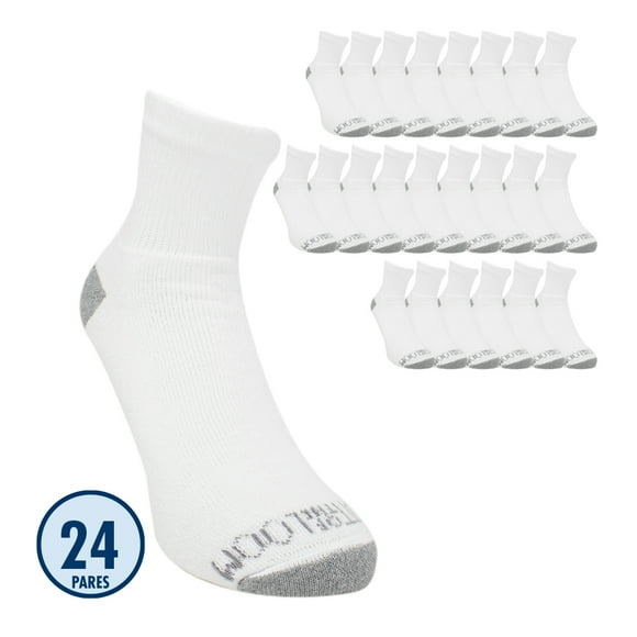 Fruit of the Loom Quarter Caballero Unitalla Algodón Afelpado Blanco 24 pares