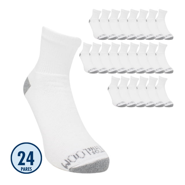 Fruit of the Loom Quarter Caballero Unitalla Algodón Afelpado Blanco 24 pares