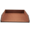 thumbnail image 1 of PU Leather Collection Letter Tray, Document Desk Organizer,Stackable Office File Document Tray Holder (Brown), 1 of 7