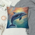 thumbnail image 2 of GOSMITH Decorative Throw Pillow Covers Dolphin Marine Animals Pillow Covers Dolphins Swimming Square Soft Double Side Print Decorative Pillows Case for Home Couch Sofa Patio Bedroom, 2 of 5