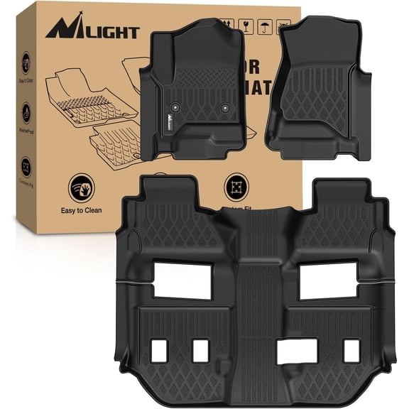 Nilight TPE Floor Mats for Chevy Chevrolet Suburban GMC Yukon XL Bucket Seats 2015 2016 2017 2018 2019 2020 All Weather Custom Fit Heavy Duty Floor Liners