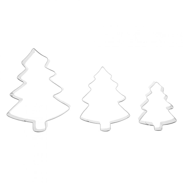 Cake Cookies Stainless Steel Biscuit Mold Christmas Decorative Desserts Baking Mould Home 3Pcs/Set(Christmas Tree)