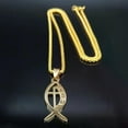 thumbnail image 3 of Ichthys Jesus Fish Cross Christ God Pendant Necklace For Women Men Stainless Steel Gold Color Christian Chain Jewelry N1482S02, 3 of 5