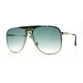 thumbnail image 2 of Luxurious Mens Rimless Rectangular Baller Gangster Officer Sunglasses Gold Green, 2 of 4