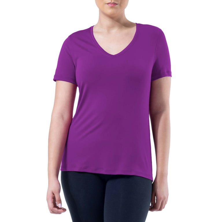 Ell Voo Top Womens 2XL XXL Purple Active wear gym Tee T Shirt