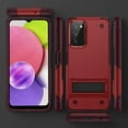thumbnail image 2 of for Samsung A03S Case,Galaxy A03S Phone Case with Tempered Glass Screen Protector,[Military Grade] Kickstand Hybrid Shockproof Protective Case for Galaxy A03S, Dark Red, 2 of 14