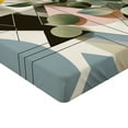 thumbnail image 2 of Ambesonne Eucalyptus Leaves Fitted Sheet, Retro Branches, Full Size, Orange Blue Grey Peach, 2 of 3