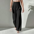 thumbnail image 2 of Hifoo Women's High Waisted Wide Leg Dress Pants Elegant Solid Color Casual Trousers Flowy Comfortable Stretch Business Formal Pant Joggers Daily Slacks Trendy, 2 of 5