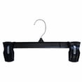 thumbnail image 1 of Hanger Central Recycled Black Heavy Duty Plastic Bottom Hangers with Plastic Extra Long Pinch Clips and Polished Metal Swivel Hooks, 12 Inch, 25 Set, 1 of 2