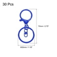 thumbnail image 2 of Uxcell Lobster Claw Clasp Hook Keychain with Swivel Trigger Clip Flat Split Keychain Ring, Blue, 30 Pcs, 2 of 6