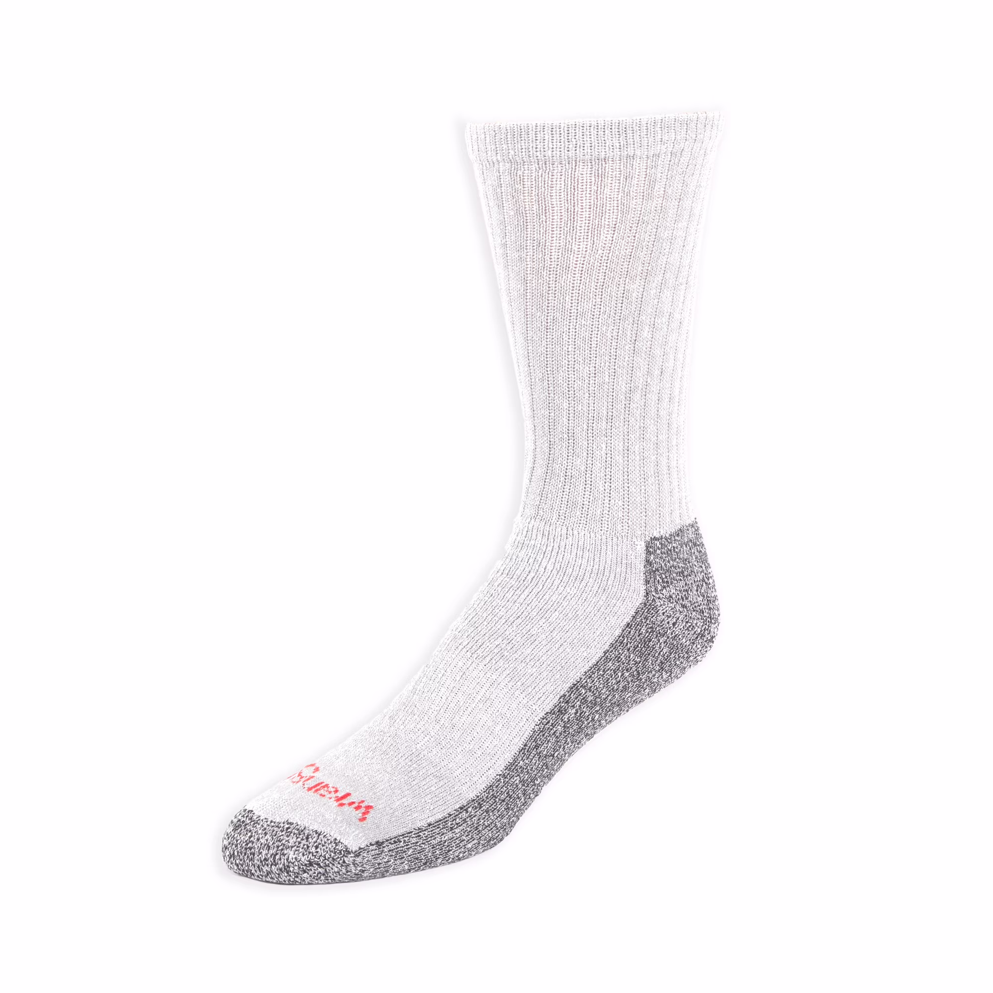Wrangler Men's Cushion Crew Socks, Work Socks for Men, White, 6 Pack