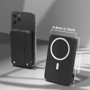 10000mAh Magnetic Power Bank, Foldable Wireless Portable Charger with LED Display, with Type-C Cable, Supports Fast Charging and Lightning Input Charges Smartphones Android
