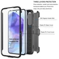 thumbnail image 4 of For Samsung Galaxy A55 5G Phone Case, with [Built-in Screen Protector] and Belt Clip Holster, eBizWare Shockproof Heavy Duty Protective Rugged Case Kickstand Cover for Galaxy A55 5G - Black, 4 of 9
