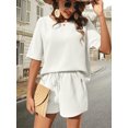 thumbnail image 2 of Women's Relaxed T Shirt and Drawstring Shorts Set, Casual Summer Two Piece Outfit, 2 of 5