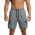thumbnail image 5 of Xdegoge Workout Cargo Shorts for Men Lightweight Quick Dry Athletic Running Shorts Elastic Waist Drawstring Zipper Pockets for Gym Training Hiking Outdoor Summer Casual, 5 of 7