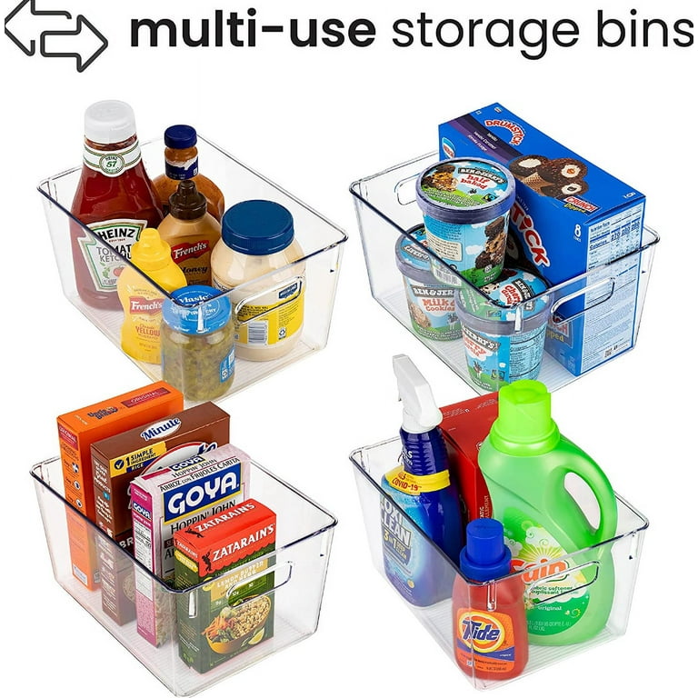 CadineUS 4-pack Clear Pantry Storage Bin Box, Plastic Organizer Bin for  Fridge kitchen - Yahoo Shopping