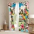 thumbnail image 3 of Castle Fairy Floral Camper Black Out Curtains for Girls, Mountain Art Curtains Pack of 2 (42x63 Each) for Bedroom, Pink Green Beige, 3 of 6