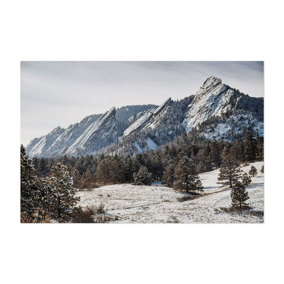 Frozen Flatirons - Boulder Colorado Photography Unframed Wall Art Print 5 x 7 inches