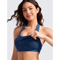 thumbnail image 3 of Top corto tipo halter Butterluxe de CRZ YOGA en azul marino XL, 3 of 3