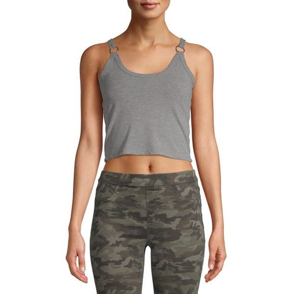 Poof Apparel Juniors' Rib Knit Spaghetti Strap Tank w/ Hardware