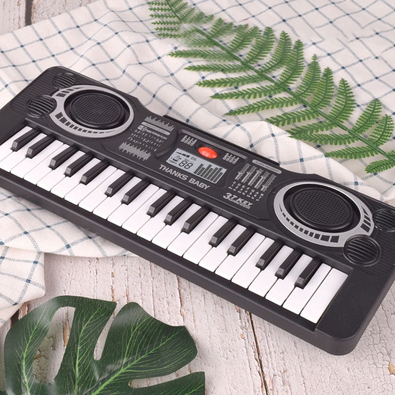 Black Electronic Musical Instrument Portable 37 Keys Keyboard Piano for Beginners 