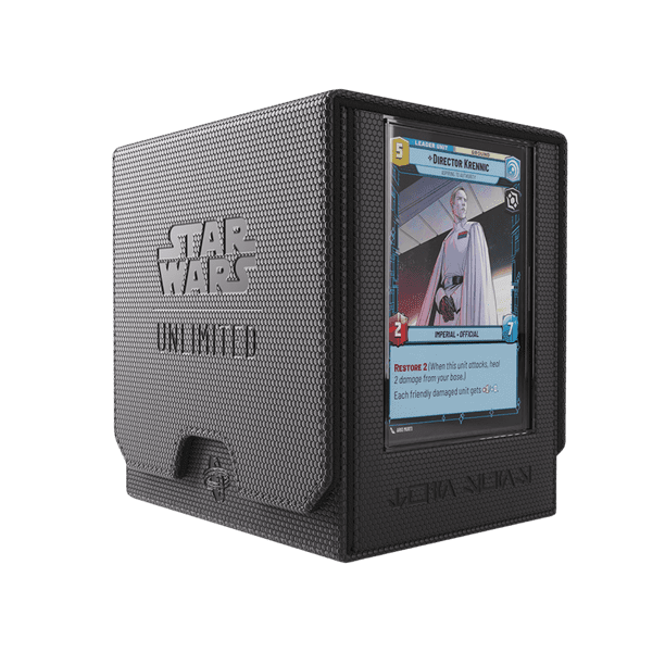 Gamegenic Star Wars Unlimited Twin Suns DECK POD - Premium Deck Box with UV-Protected Card Cases, Holds 100 Double-Sleeved Cards, Designed for the Star Wars Unlimited TCG, Black Color