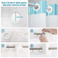 thumbnail image 5 of No Hook Shower Curtain, Teal Blue Stripe Shower Curtains for Bathroom with See Through Top Window, Modern Minimalist Geometric Striped Waterproof & Washable Bath Curtain Narrow 54"x78", 5 of 9