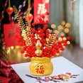 thumbnail image 6 of Esquirla Chinese Spring Festival Purse Vase Feng Shui Ornament Ceramic Flower Pot Handmade Decorative Traditional for Wall Shelf Decor Style C, 6 of 8