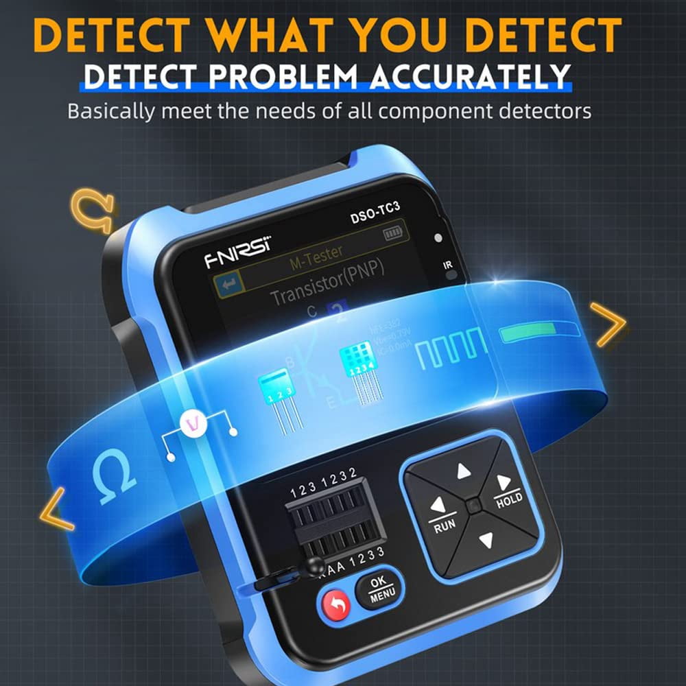 Treedix DSO-TC3 3 in 1 Handheld Digital Oscilloscope LCR Transistor Tester DIY Detection Kit, PWM Signal Generator, with Integrated Hidden Stand