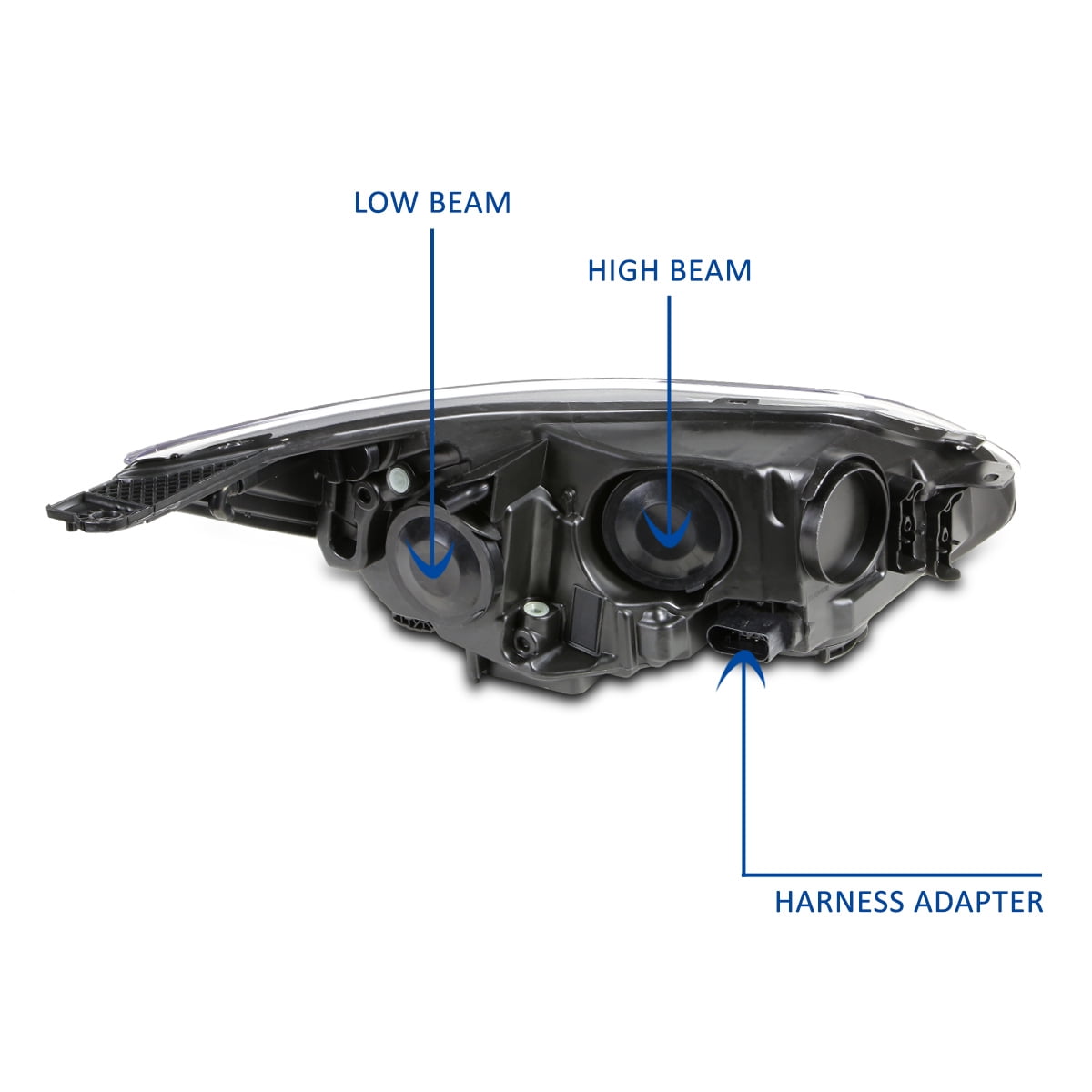 DNA Motoring For 12-14 Ford Focus Diamond Chrome Amber Corner Headlight Lamp Pair Replacement