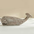 thumbnail image 4 of Wooden Whale Sculpture Nautical Decoration Housewarming Gift Desk Statue Entrance Office Animal, 4 of 6