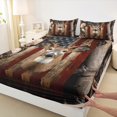 thumbnail image 3 of Feelyou 3D Farmhouse Deer Full Size Sheets for Men, American Flag Print Bed Sheets, Branches Leaf Botanical Sheet Sets, Ultra Soft Bedroom Decor, 4 Pieces, 3 of 7