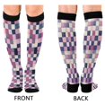 thumbnail image 4 of FORMRS Womens Knee High Socks Casual Long Thick Travel Daily Wear, 1 Pair, Pink and Purple Plaid Pattern, 4 of 6