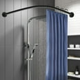 thumbnail image 4 of Dwellnix L-Shaped Shower Curtain Rail, Retractable Black Stainless Steel Rod, Adjustable Size for Corner Installations in Bathrooms and Bathtubs, 4 of 11