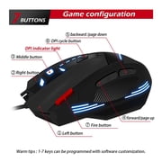 For ZELOTES T-60 7200 DPI 7 Button USB LED Color Cable Gaming Mouse And Mice