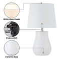 thumbnail image 3 of C Cattleya 19.25” Contemporary White Ceramic Table Lamp with Textured Base & Linen Shade, 3 of 7