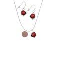 thumbnail image 2 of Delight Jewelry Acrylic 1/2" Disc Rose Goldtone Red Lucky Ladybug Necklace and Dangle Earrings Set, 2 of 6